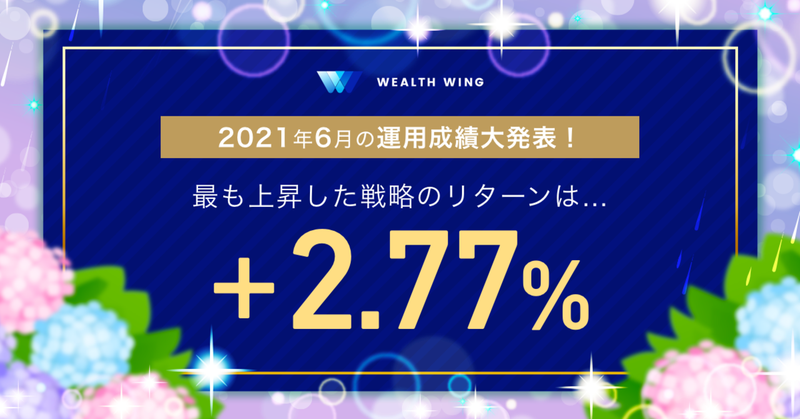 Wealth Wing(ウェルスウイング) の6月の運用成績を報告！