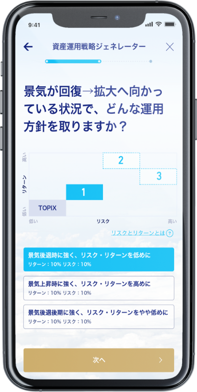 景況感診断のスマホ画面イメージ